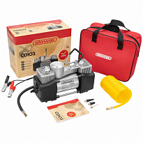 Компрессор металлический 60 л/мин 2х поршневой с крокодилами SKYWAY СОЮЗ в сумке 10 АТМ 1/6шт